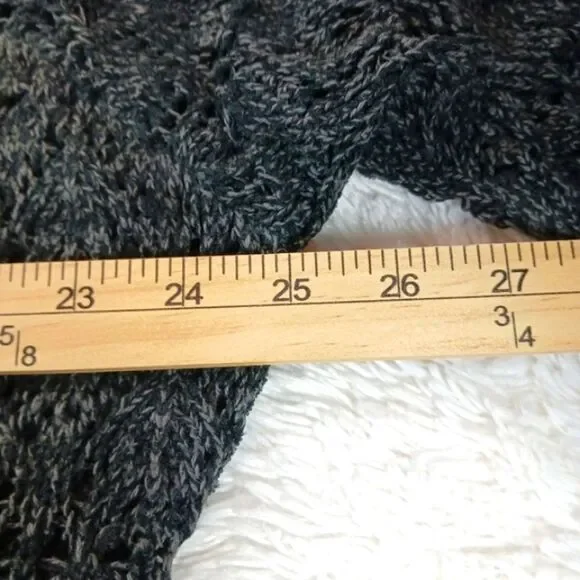 Torrid Gray Ladder Pointelle Knit Sweater Women's 3X. 3/4 Sleeves Scoop Neckline - Picture 12 of 14